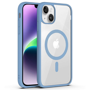 Hibridni ovitek PastelMag z magnetom MagSafe za iPhone 14 - sky blue