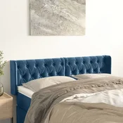 Vidaxl vidaXL Vzglavje s krilci temno modro 147x16x78/88 cm žamet