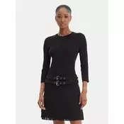 Morgan Pletena obleka 261-RANOS Črna Slim Fit