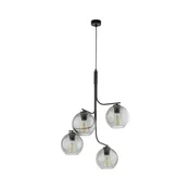 Viseči lestenec na jeklenem lanku CESAR 4xE27/15W/230V črna/dimna siva