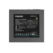 DeepCool Napajalnik 650W - PN650-D (80 Plus Gold, ATX3.1, PCI-E 5.1, aktivni PFC, 12 cm)