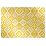 Decormat Podloga za stol Yellow white pattern 120x90 cm 2 cm