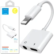 Joyroom JOYROOM ADAPTER RAZDELILNIK ZA SLUŠALKE LIGHTNING - LIGHTNING/3,5 MM MINI JACK BEL (S-Y104)
