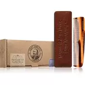 Captain Fawcett Accessories Hair Comb with Leather Case cešalj za bradu s etuijem 1 kom