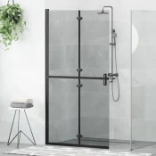 Walk-In zid za tuširanje Crna 100 x 6,5 x 190 cm