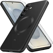 GS Ovitek za Samsung Galaxy S25+ Plus, ColorMag, za MagSafe, črn + kaljeno steklo 9H