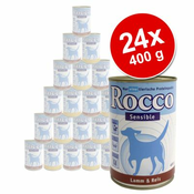 Ekonomično pakiranje: Rocco Sensible 24 x 400 g - Janjetina i riža