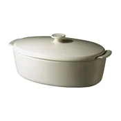 Oval oven dish, ceramics, with lid, 41.5 x 24cm/5.8L, Clay - Emile Hen