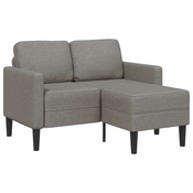 vidaXL vidaXL 2-sedežni kavč z ležiščem v obliki črke L taupe 125 cm tkanina, (21749688)