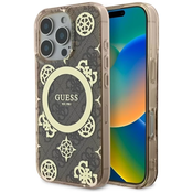 Guess GUHMP16XH4PYEEW iPhone 16 Pro Max   6.9 brown hardcase IML Peony On 4G Background MagSafe (GUHMP16XH4PYEEW)