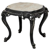 Casa Padrino luxury baroque side table white/beige/black/gold - Handmade baroque style solid wood table - Luxury living room furniture in baroque style - Baroque furniture