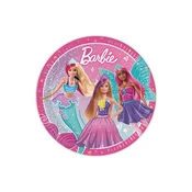 shumee Papirnati krožniki Barbie, 23 cm, 8 kosov.
