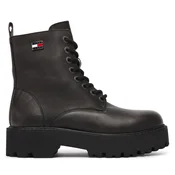 Pohodni čevlji Tommy Jeans Tjw Platform Brushed Lth Boots EN0EN03141 Črna