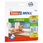 Brtvila za vrata i prozore, 9 mm x 6 m, TESA tesamoll E profil, bijela 05463-00120-03 /00122-00