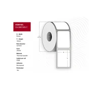 shumee Termo transferne etikete 70 x 32 mm, jedro 25 mm, prevlečene, trajne, perforirane, 2100 kosov na rolico, 4 rolice v pakiranju, CA-3007205-T