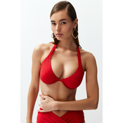 Trendyol Red Balconette Inverted V Underwire Bikini Top