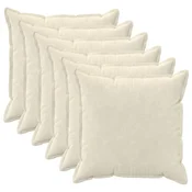 vidaXL Prevleka za blazino 6 pcs HOUTEN Krem 70 x 70 cm Mikrofibra