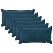 Vidaxl Prevleka za blazino 6 kos HOUTEN Modra 40 x 80 cm Žamet