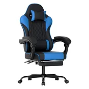 SONNENH Pisarniški stol, PVC, črna/modra, 58.5 x 63 x 120.5 cm, nasloni za roke, za pisarno in delo za mizo