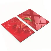 shumee Dekorativne steklene deske za rezanje in serviranje z vonjem jagodne vode 2x30x52 cm