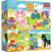 Trefl Puzzle 4v1 – Živali na vasi
