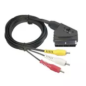 Kabl SCART to 3RCA, with IN-OUT swich, 1.5m ( SCART-->3RCA )