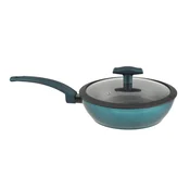 Nelepljiva aluminijasta ponev wok Sea Line s stekleno pokrovko 24cm 54484