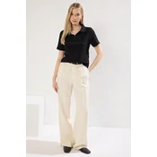 Trendyol Black Polo Collar Button-Down Regular/Standard Fit Crepe Shirt