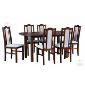 Komplet za jedilnico Miza Wenus 1 sonoma + 6 stolov Bos 2 oreh 16x