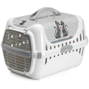 MODERNA Transporter za macke Trendy Runner Cats in Love, Sivo-beli