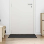 vidaXL Doormat Striped Črna in siva 60 x 90 cm Polipropilen, PVC