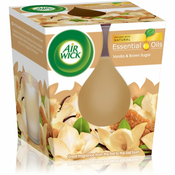 Air Wick Essential Oil Vanilla & Brown Sugar dišeča sveča 105 g