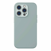 BASEUS liquid silikagel etui za iphone 14 pro max (zeleni) + kaljeno steklo + čistilni komplet