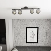 EMIBIG LIGHTING Stropna svetilka Kairo, črna/dimno siva, kovina, 4-delna. - Dnevna soba/jedilnica - Sodobni - črna, dimno siva