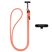 Vrvica za telefon Techsuit Crossbody Strap z nastavljivo dolžino - sunset orange