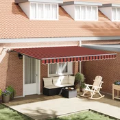 vidaXL vidaXL Samodejna retraktibilna tenda z LED svetlobo v oranžni in rjavi barvi 450x350 cm, (22150288)