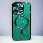Infostyle Silikonski ovitek Glitter - MagSafe za iPhone 12 Pro Temno zelena/TPU silikon