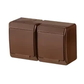 Hermes Hermetična dvojna vtičnica z/brez 16A IP44 rjava GNT 0322-06