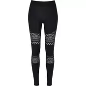 Womens leggings with crocheted lace black