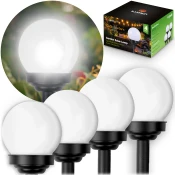 Solarna svetilka bela krogla 4 kosi Ilumen LS-102