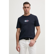 Bombažna kratka majica Tommy Hilfiger moška, mornarsko modra barva, MW0MW38636
