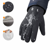 HURTEL Zimske rokavice za telefonske športe na prostem smučanje kolo jogging velikost M črna