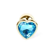 Gardj Europe Plug-Jewellery Gold Srce PLUG – svetlo modra
