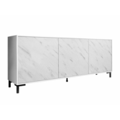Omarica Charlotte 158 (Bela + Beli marmor) Beli marmor, Bela, 81x200x45cm, Iverna plošča