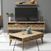 Hanah Home Set nameštaja za dnevnu sobu Line, 3 komada, Hrast