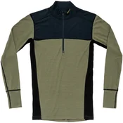 Devold Lauparen Merino 190 majica z zadrgo in ovratnikom, črna/lišajev/črna (L)