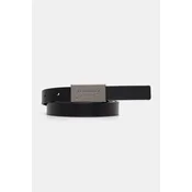 Usnjen pas Tommy Jeans ženski, črna barva, AW0AW18103