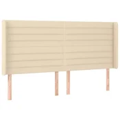 Vidaxl Vzglavje z ušesi krem 183x16x118/128 cm blago