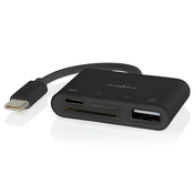 NEDIS USB hub/1x USB-C/1x USB-A/1x USB-C/4-vratna vrata/USB 2.0/napajanje iz USB/SD in