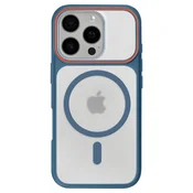 AVIZAR Ovitek MagSafe za iPhone 16 Pro Max, zadnja stran z dimnim efektom z ojačanim silikonskim okvirjem, Modra, (5000189969)